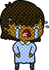 cartoon girl crying