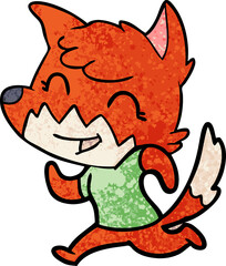 happy cartoon fox