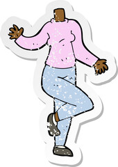 retro distressed sticker of a cartoon body