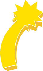 flat color illustration of shooting star symbol