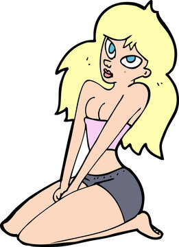cartoon woman in skimpy clothing