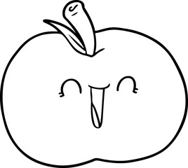 cartoon laughing apple