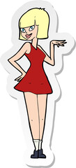 sticker of a cartoon pretty woman