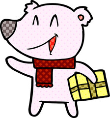 laughing christmas bear cartoon