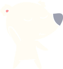 happy flat color style cartoon polar bear