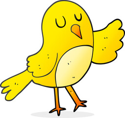 freehand drawn cartoon bird