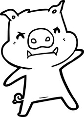angry cartoon pig
