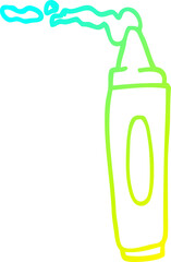 cold gradient line drawing of a cartoon coloring crayon