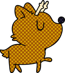 cartoon illustration of  kawaii cute deer