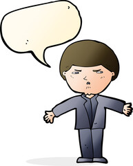 cartoon annoyed man with speech bubble