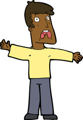 cartoon frightened man