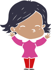 flat color style cartoon woman