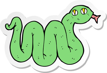 sticker of a funny cartoon snake