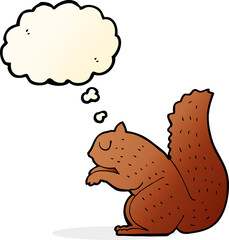 cartoon squirrel with thought bubble