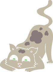 flat color illustration of cat