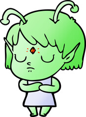 cartoon alien girl