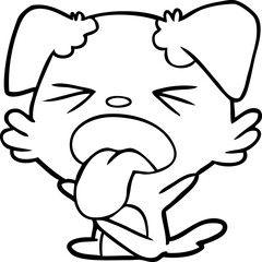 cartoon dog throwing tantrum