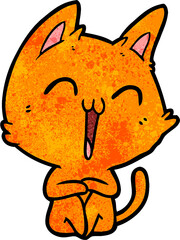 happy cartoon cat