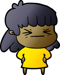 cartoon angry girl