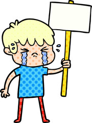cartoon boy crying