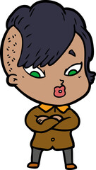 cartoon surprised girl