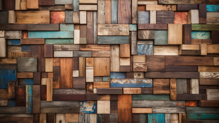 Surface with wooden bars. wall Generative AI