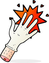 cartoon snapping rubber glove symbol