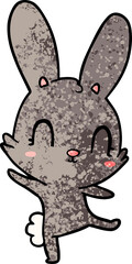 cute cartoon rabbit dancing