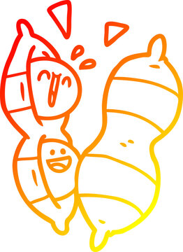 recommend clip art: warm gradient line drawing of a cartoon peanuts