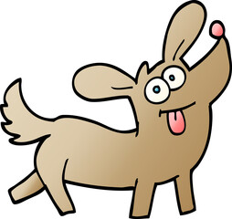 vector gradient illustration cartoon happy dog