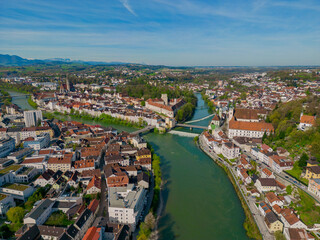 Fototapeta na wymiar Die Oberösterreichische Stadt Steyr von oben