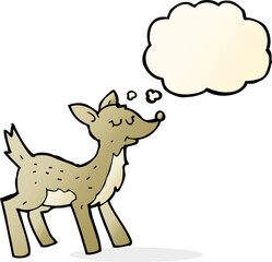 cute cartoon deer with thought bubble