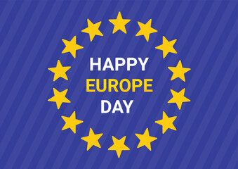 Happy Europe Day. Holiday concept. Template for background, banner, card, poster with text inscription. Vector illustration