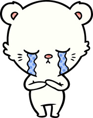 sad little polar bear cartoon