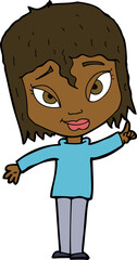 cartoon woman with idea