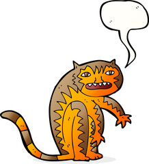 cartoon tiger with speech bubble