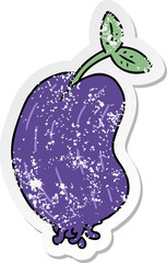 freehand drawn distressed sticker cartoon of a sprouting bean