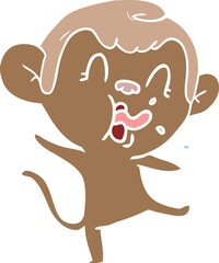 crazy flat color style cartoon monkey