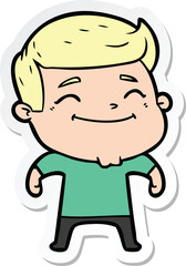 sticker of a happy cartoon man