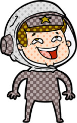 cartoon laughing astronaut