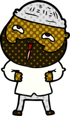 cartoon happy bearded man