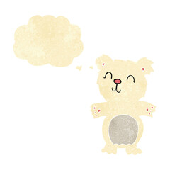 cartoon cute polar bear cub with thought bubble