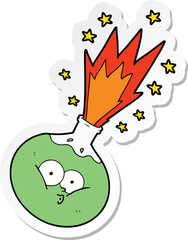 sticker of a cartoon potion exploding