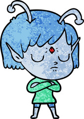 cartoon alien girl