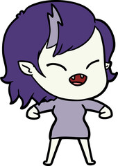 cartoon laughing vampire girl