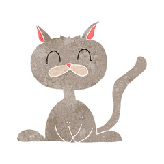 freehand retro cartoon cat