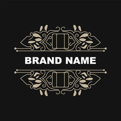 Elegant Minimalist Ornament Logo Template Luxury Ornament Wedding Decoration Business, Batik Style Invitation, Batik, Frasion, Initial Brand Design