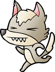 angry wolf running