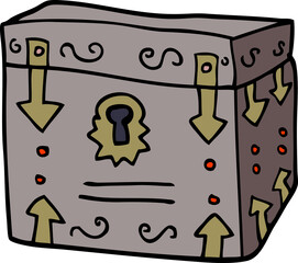 cartoon doodle magical chest