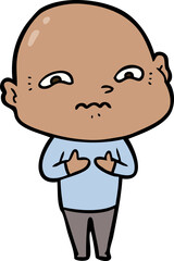 cartoon nervous man